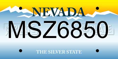 MSZ6850 Nevada License Plate
