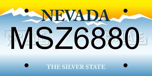 MSZ6880 Nevada License Plate