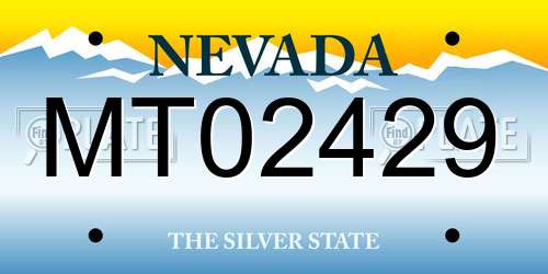 MT02429 Nevada License Plate