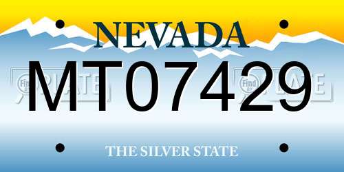 MT07429 Nevada License Plate
