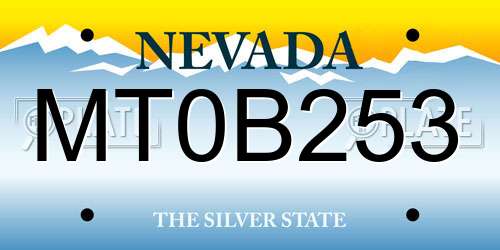 MT0B253 Nevada License Plate