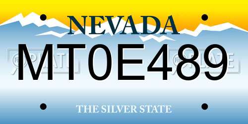 MT0E489 Nevada License Plate