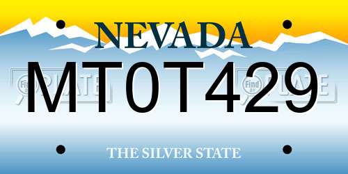 MT0T429 Nevada License Plate