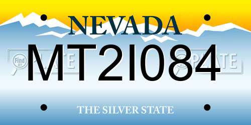 MT2I084 Nevada License Plate