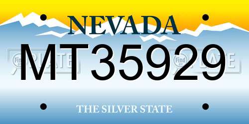 MT35929 Nevada License Plate