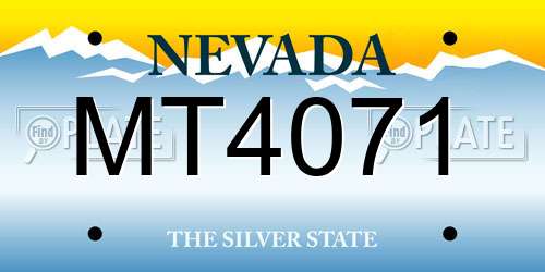 MT4071 Nevada License Plate