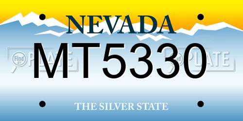 MT5330 Nevada License Plate