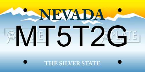 MT5T2G Nevada License Plate