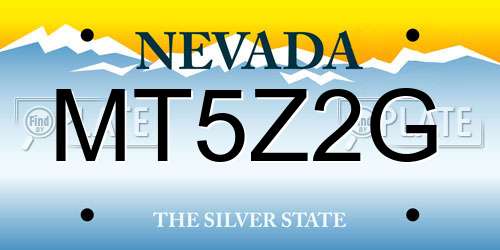 MT5Z2G Nevada License Plate