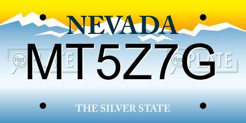 MT5Z7G Nevada License Plate