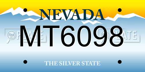 MT6098 Nevada License Plate