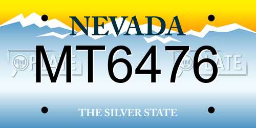 MT6476 Nevada License Plate