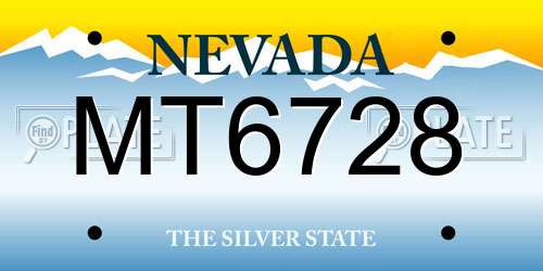 MT6728 Nevada License Plate