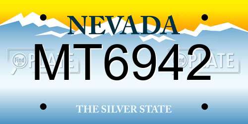 MT6942 Nevada License Plate