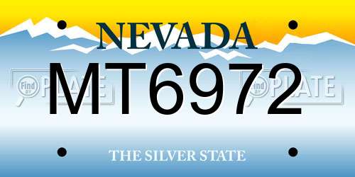 MT6972 Nevada License Plate