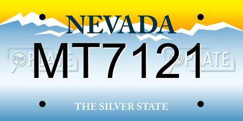 MT7121 Nevada License Plate
