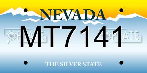 MT7141 Nevada License Plate