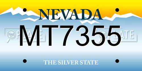 MT7355 Nevada License Plate