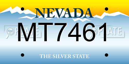 MT7461 Nevada License Plate