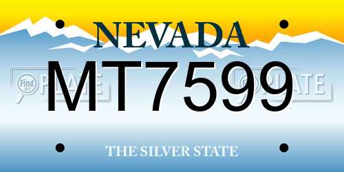 MT7599 Nevada License Plate