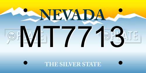 MT7713 Nevada License Plate