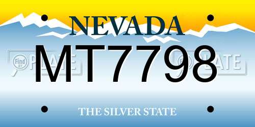 MT7798 Nevada License Plate