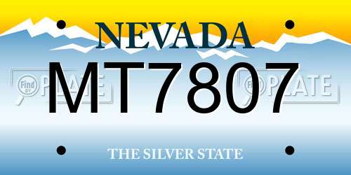 MT7807 Nevada License Plate