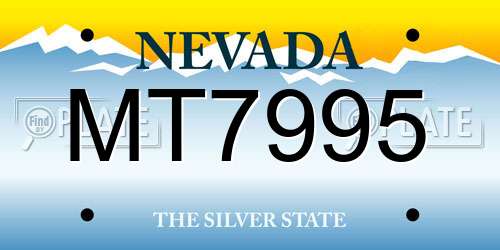 MT7995 Nevada License Plate