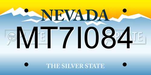 MT7I084 Nevada License Plate