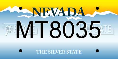 MT8035 Nevada License Plate