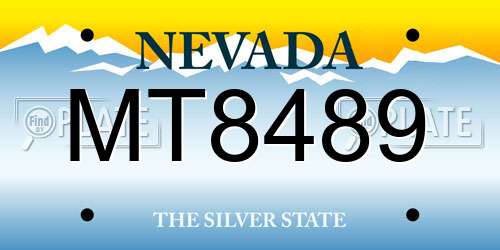 MT8489 Nevada License Plate