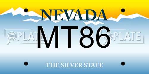 MT86 Nevada License Plate