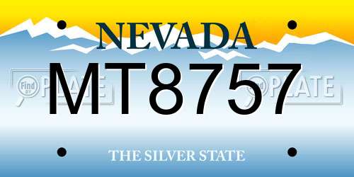 MT8757 Nevada License Plate