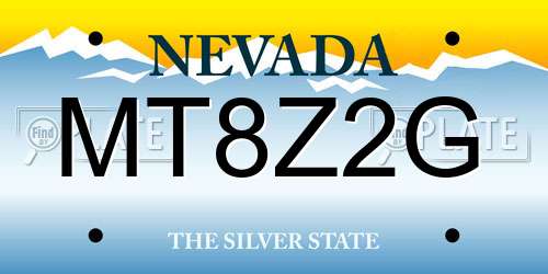 MT8Z2G Nevada License Plate