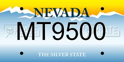MT9500 Nevada License Plate