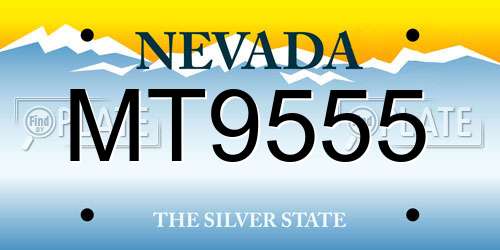 MT9555 Nevada License Plate