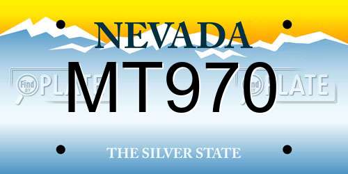 MT970 Nevada License Plate