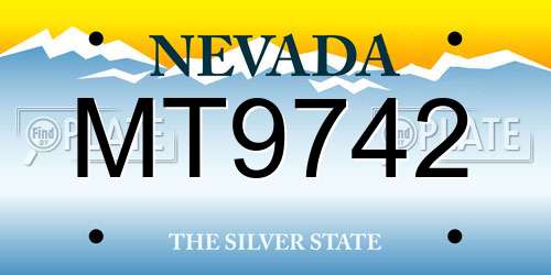 MT9742 Nevada License Plate