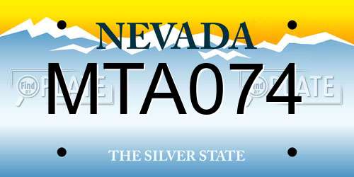 MTA074 Nevada License Plate
