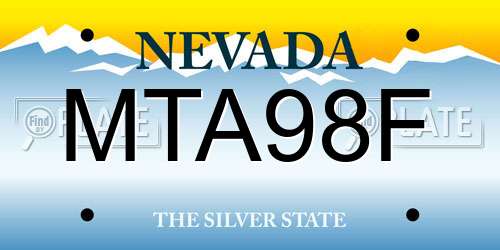 MTA98F Nevada License Plate