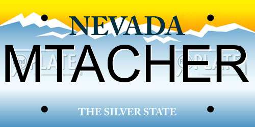 MTACHER Nevada License Plate