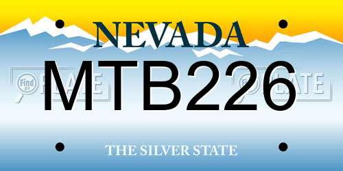 MTB226 Nevada License Plate