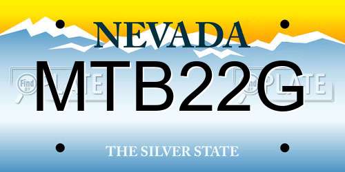 MTB22G Nevada License Plate