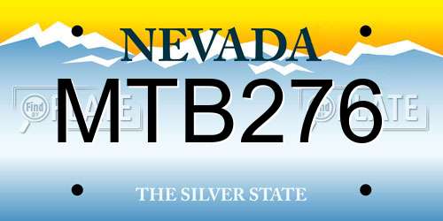 MTB276 Nevada License Plate