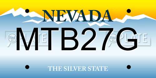 MTB27G Nevada License Plate