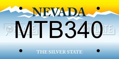 MTB340 Nevada License Plate