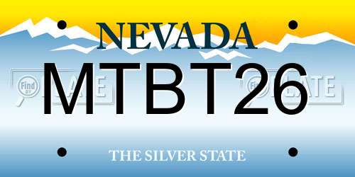 MTBT26 Nevada License Plate