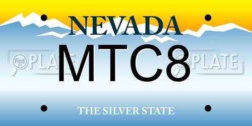 MTC8 Nevada License Plate