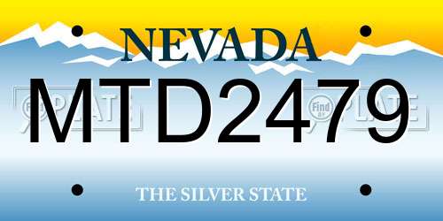MTD2479 Nevada License Plate