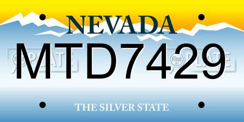 MTD7429 Nevada License Plate